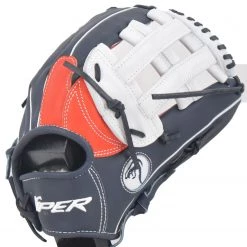Smash It Sports Viper Japanese Kip Leather Slowpitch Softball Fielding Glove β Navy/Red/White