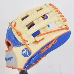 Smash It Sports Viper Japanese Kip Leather Slowpitch Softball Fielding Glove – Royal/Tan/Orange/Grey