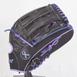 Smash It Sports Viper Japanese Kip Leather Slowpitch Softball Fielding Glove β Black/Purple Pancreatic Cancer Awareness
