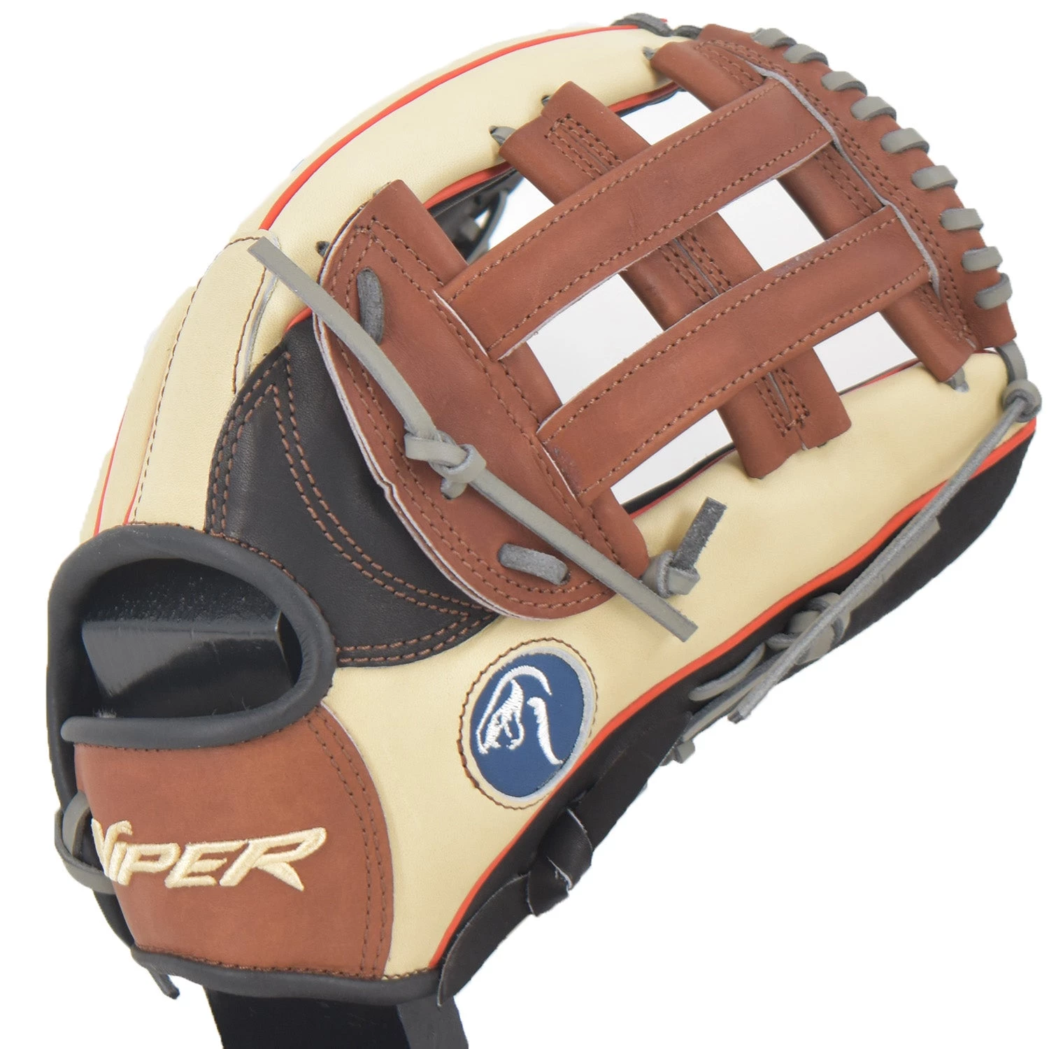 Smash It Sports Viper Japanese Kip Leather Slowpitch Softball Fielding Glove β Carmel Black Tan