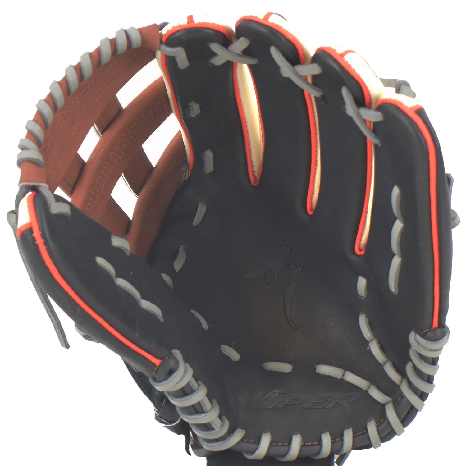 Smash It Sports Viper Japanese Kip Leather Slowpitch Softball Fielding Glove β Carmel Black Tan - Image 2