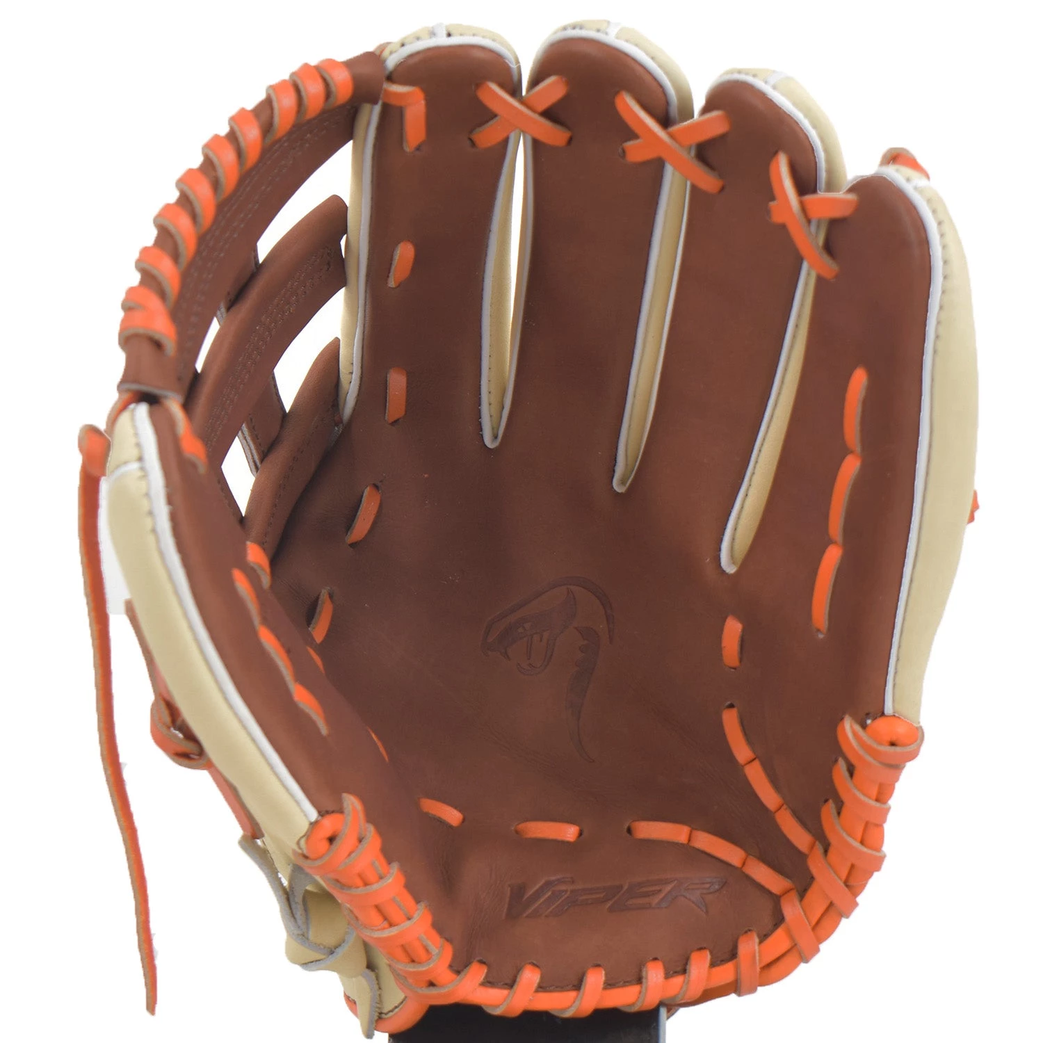 Smash It Sports Viper Japanese Kip Leather Slowpitch Softball Fielding Glove β Carmel Tan Orange - Image 2