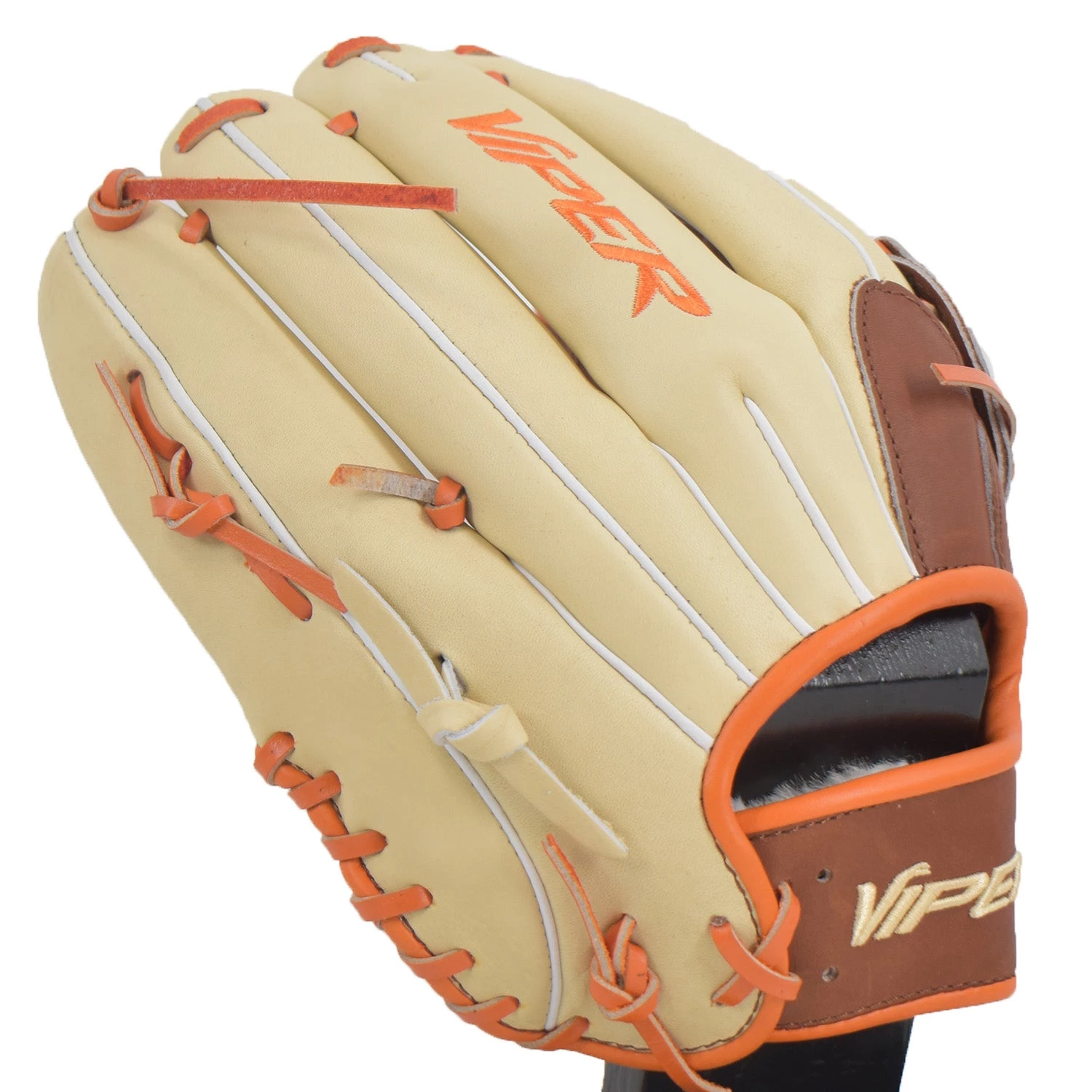Smash It Sports Viper Japanese Kip Leather Slowpitch Softball Fielding Glove β Carmel Tan Orange - Image 3